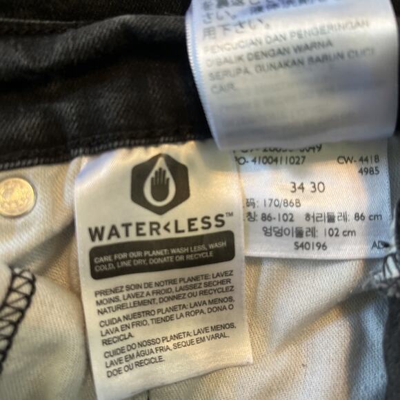 Levi's Men's 512 Slim Fit Taper Jeans Size 34x30 Black Denim Mid Rise - Picture 8 of 9